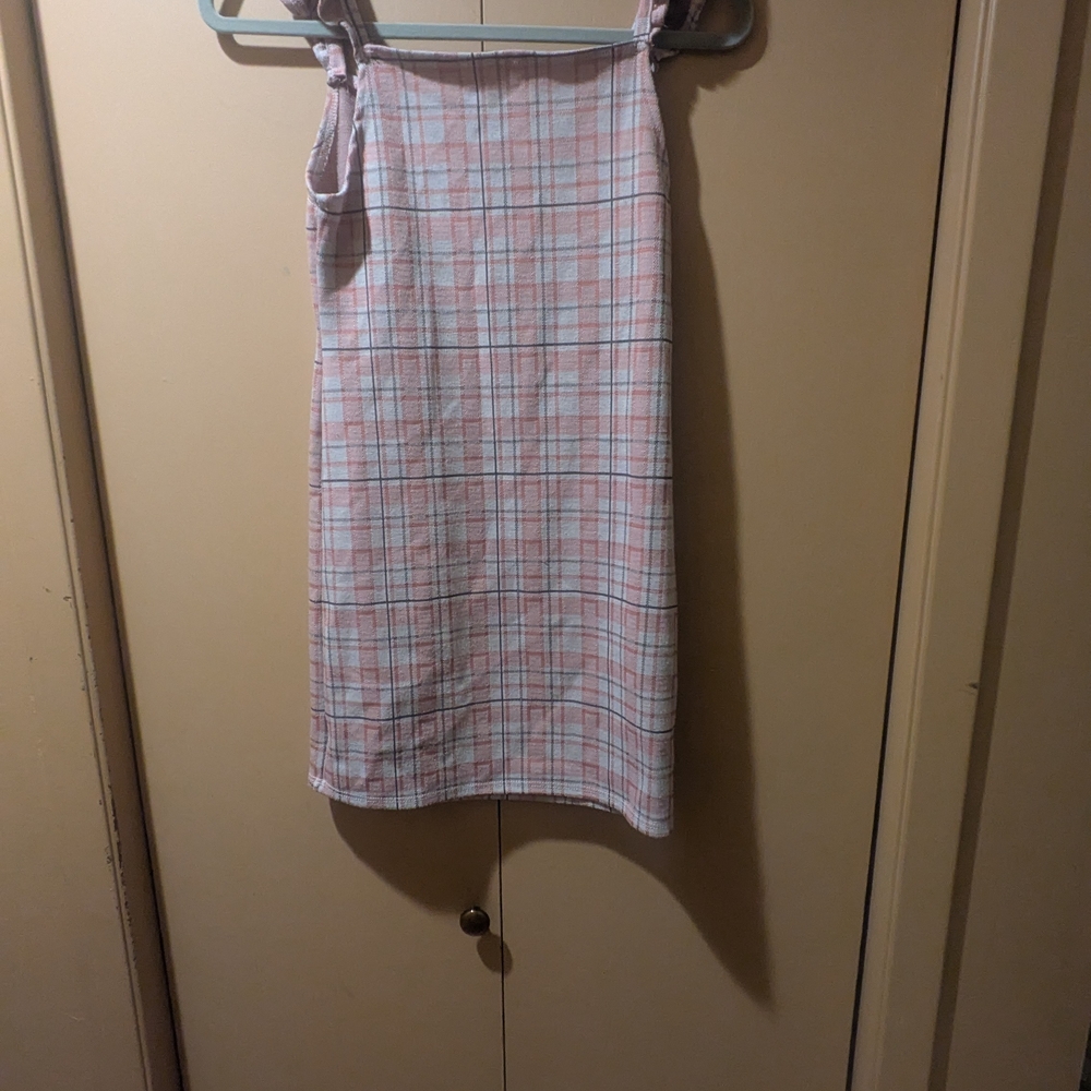 Pink Plaid Kids Casual Dress